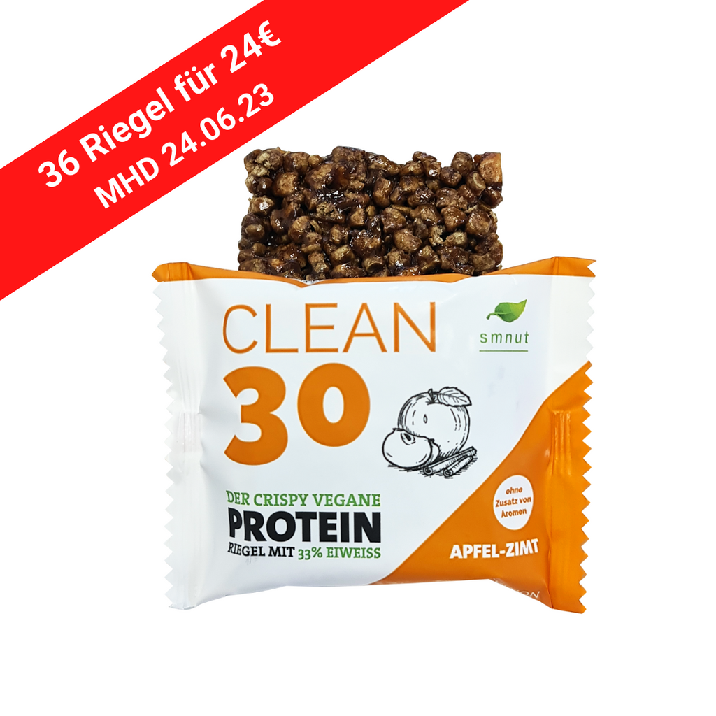 CLEAN30 Crispy Proteinriegel − Apfel-Zimt (2,45 €/Stück im 12er Pack)