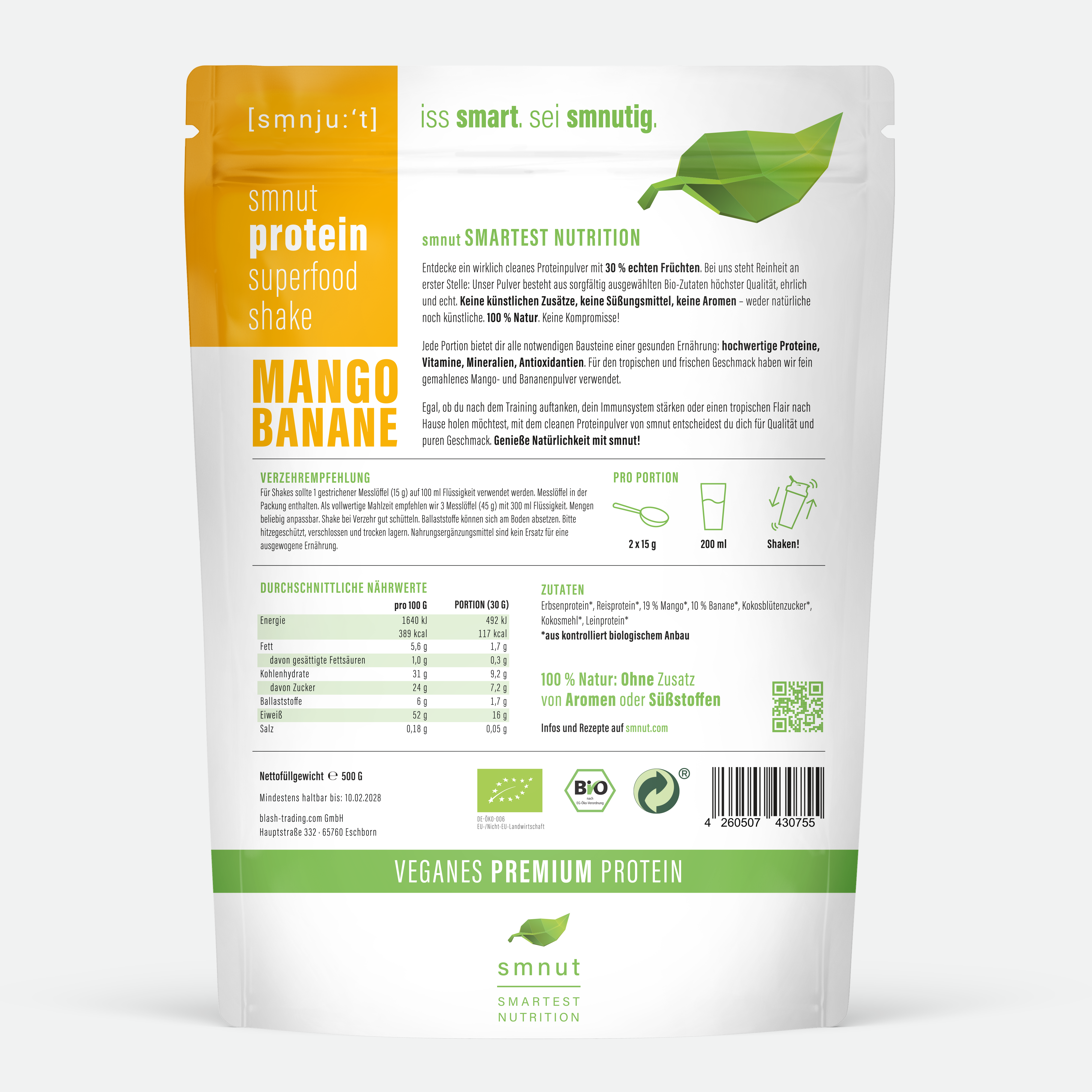 Bio Protein Superfood Shake - Mango Banane