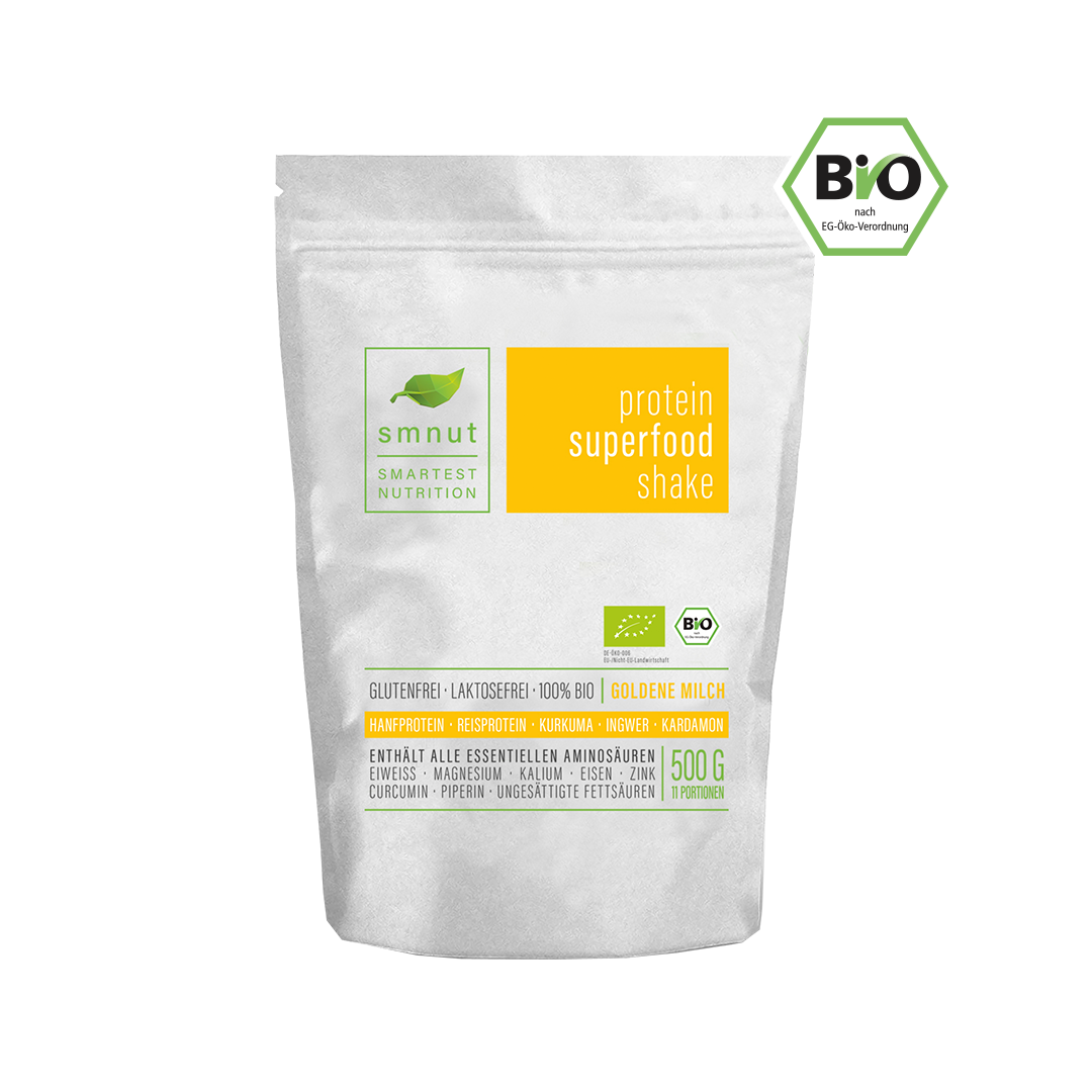 Bio Protein Superfood Shake – Goldene Milch