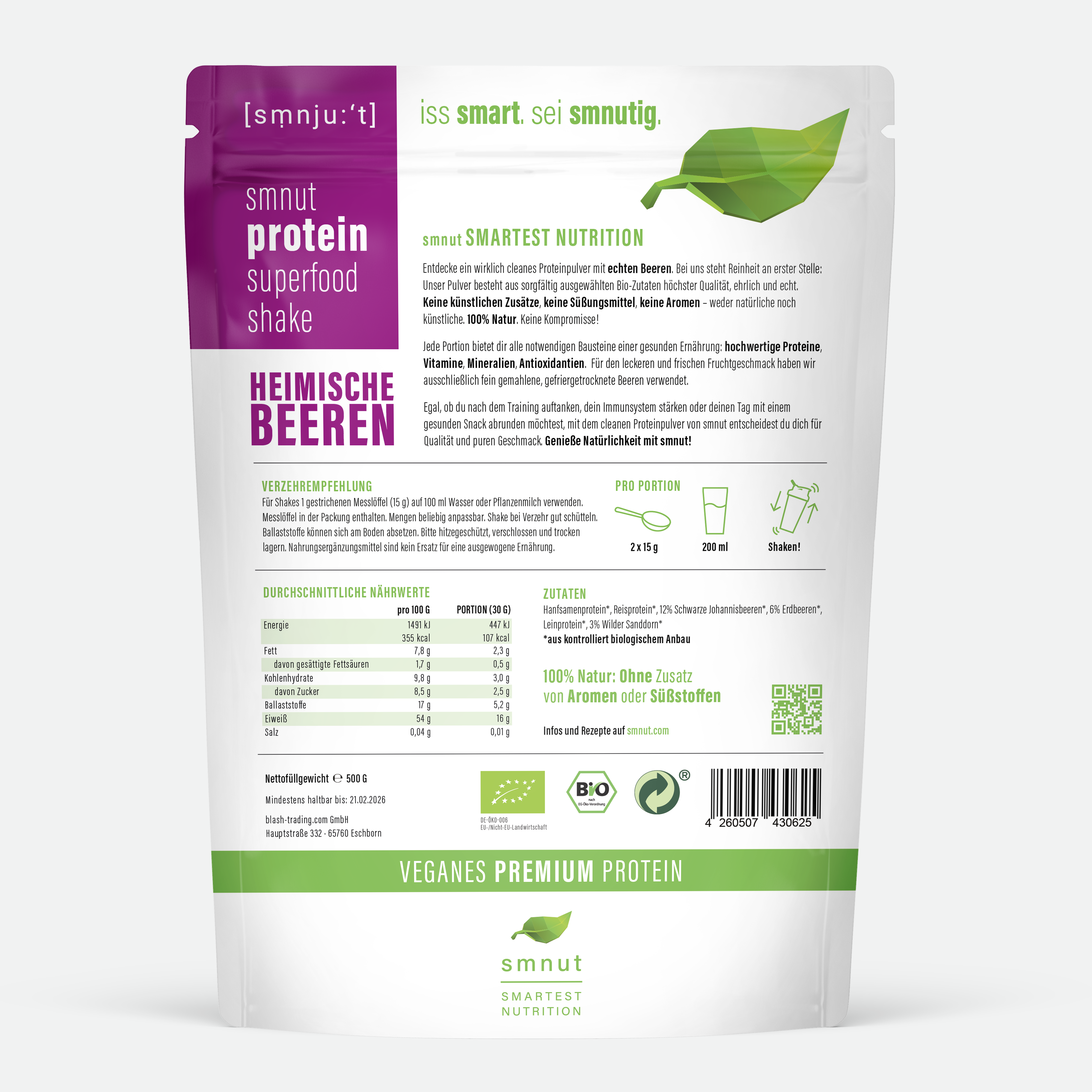 Bio Protein Superfood Shake - Heimische Beeren