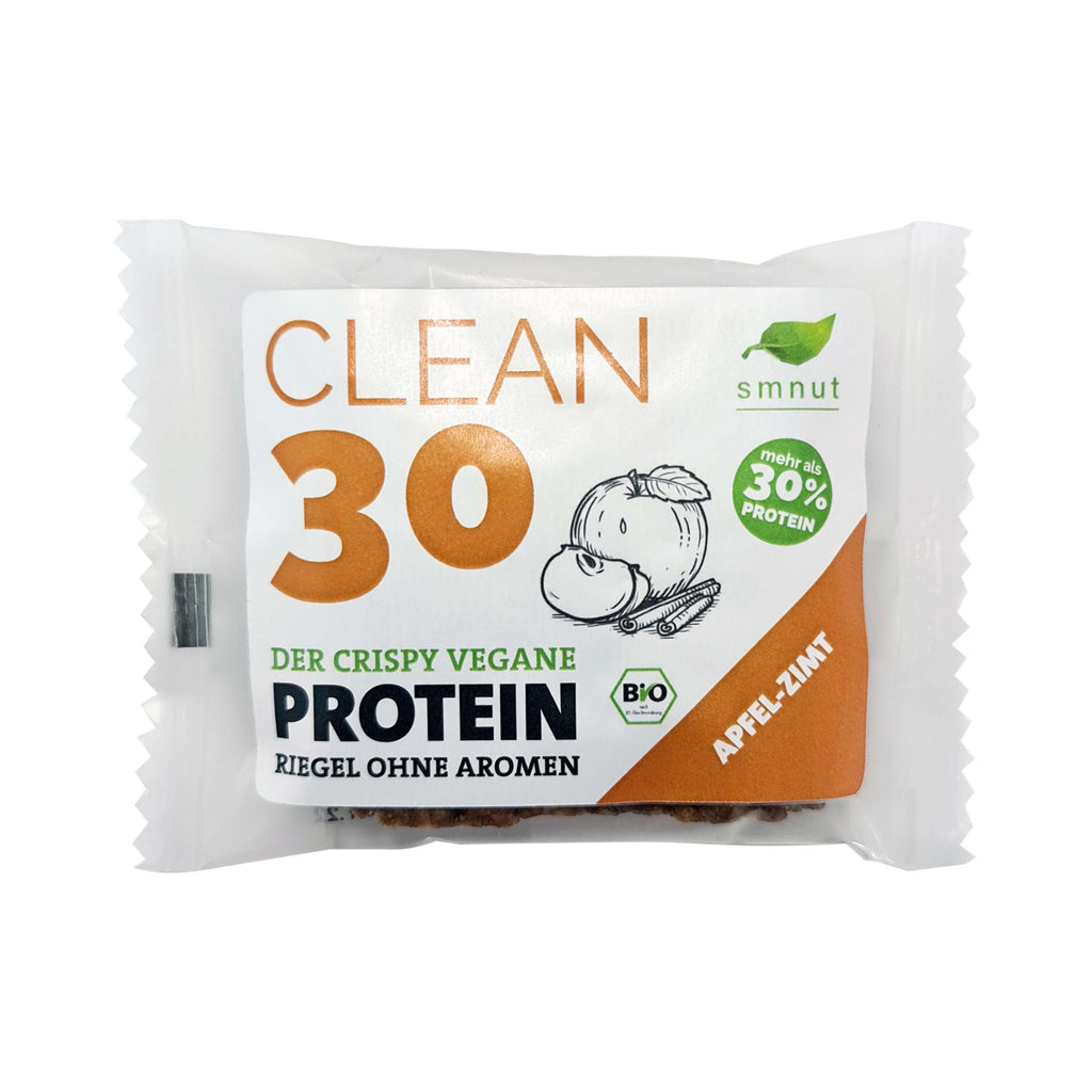 CLEAN30 Crispy Proteinriegel − Apfel-Zimt Riegel-Retter 10er für 8
