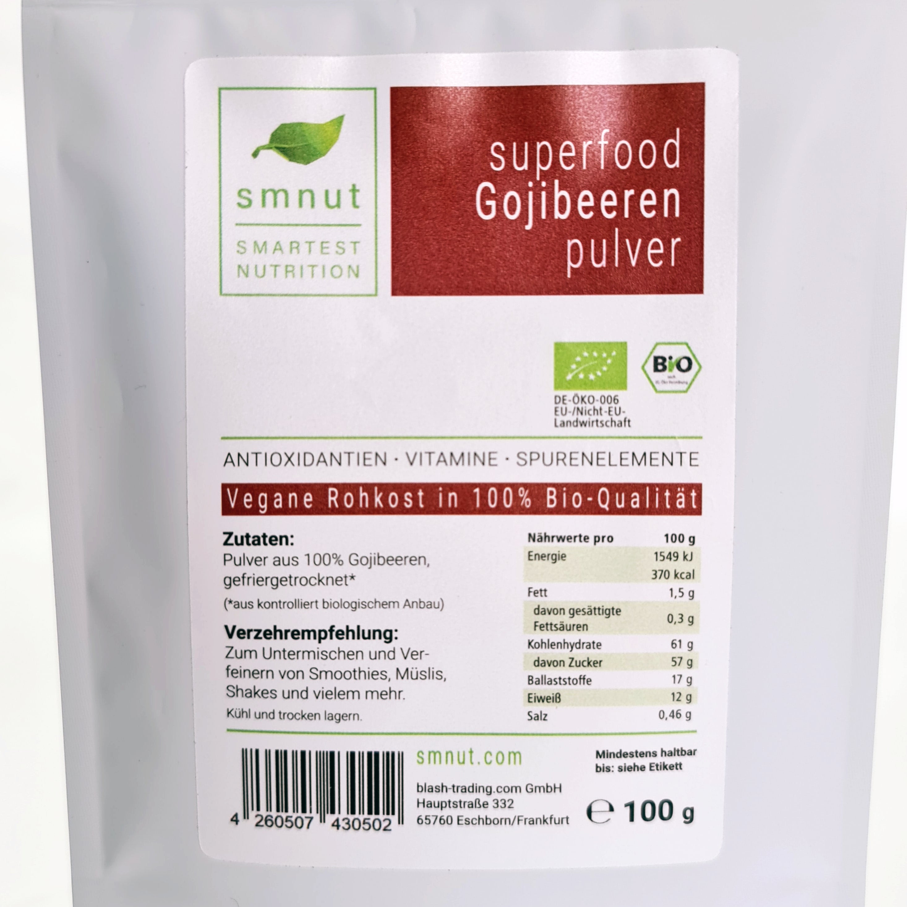 Bio Superfood Gojibeeren Pulver